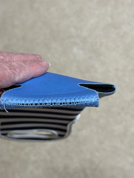 kate spade Light Blue and Navy Striped Neoprene Bottle Tote - Picture 9 of 9